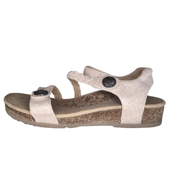 AETREX Jillian Braided Wedge Sandals, pink glitter, size 8